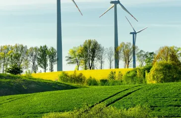 Větrné elektrárny v krajině